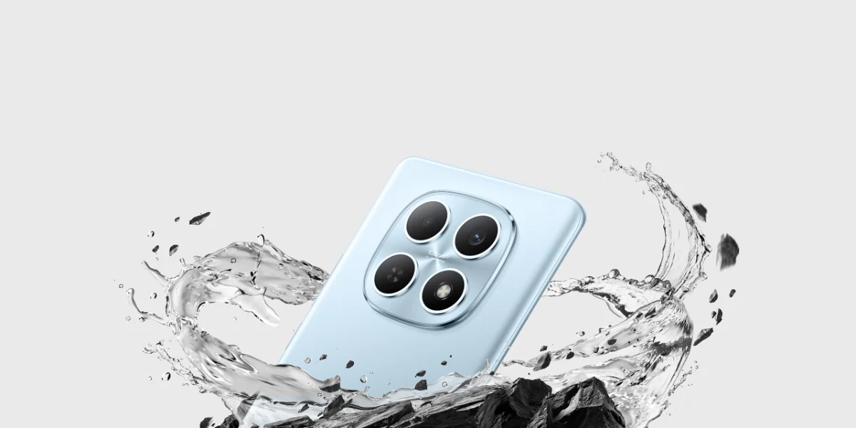 Redmi Note 15 Azul Glacial com proteção IP64 contra respingos